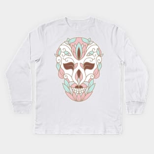 SKULL IN PASTELS Kids Long Sleeve T-Shirt